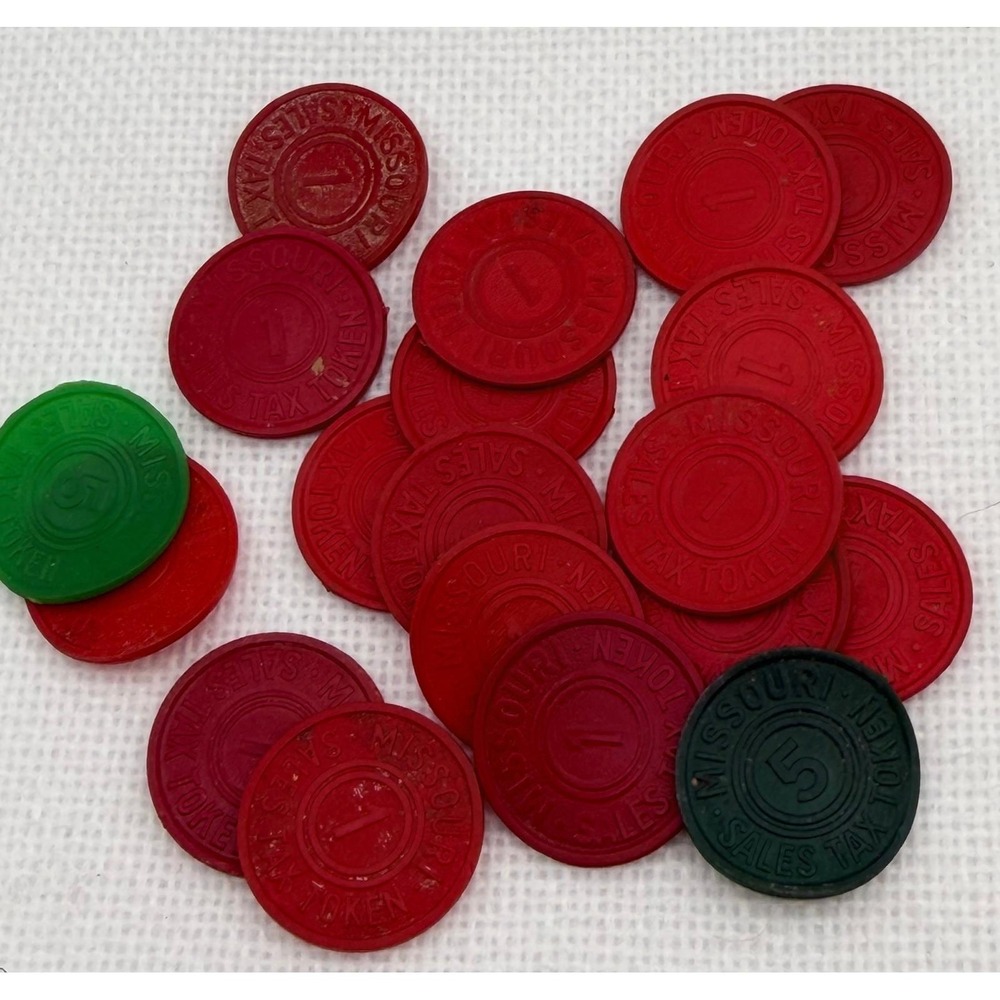Vintage Missouri Sales Tax Token Lot Red Plastic 1 Mill Green Black 5 Mill C260